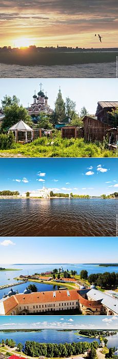 Нило-Столобенская пустынь.
Большой собор был построен в 1821-25. Строительство дамбы к острову была завершена в 1812 году. Нилов монастырь был одним из крупнейших и богатейших монастырей в Российской империи.