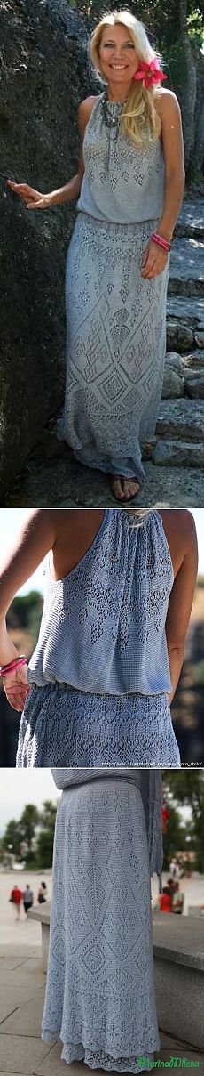 Платье спицами &quot;Атлантида&quot; от Жаннетты Мирмизетты. Вязали на Осинке. Шетландское кружево