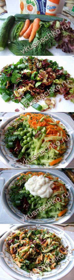 Пошаговый рецепт Дачный салат с фото, как приготовить из ингредиентов: овощи, огурцы, морковь - вкуснечко